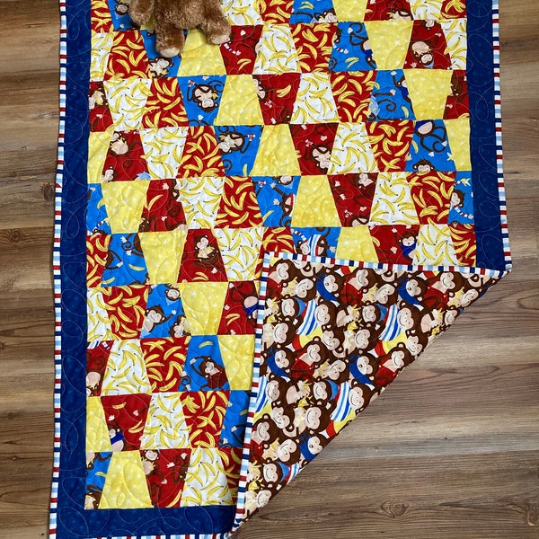 Monkey Business Quilt Kit, Baby Quilt Kit, Pre Cut Baby Quilt Kit, Baby Girl Quilt Kits, Baby Boy Quilt Kit from QuiltieSisterS