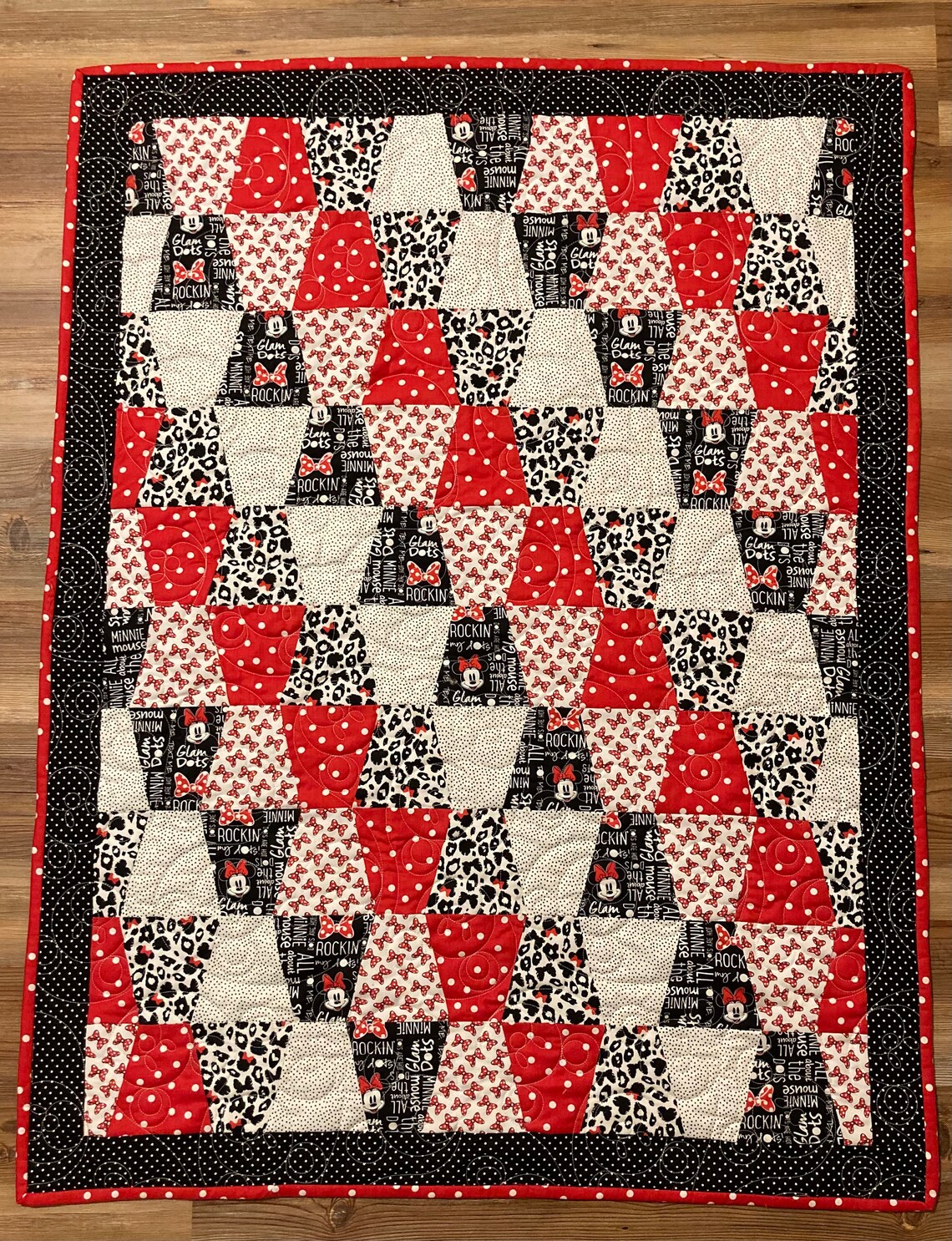 Modern Minnie Mouse Quilt Kit Baby Quilt Kit Modern Baby Etsy