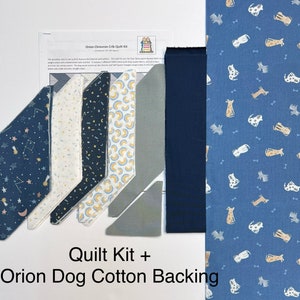 Orion Baby Boy Chevron Quilt Kit from QuiltieSisterS. Everything is pre-cut, ready for you to sew Kit+OrionDogCotton