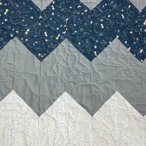 Orion Baby Boy Chevron Quilt Kit from QuiltieSisterS. Everything is pre-cut, ready for you to sew image 7