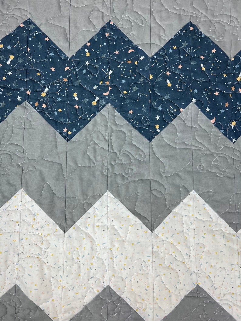 Orion Baby Boy Chevron Quilt Kit from QuiltieSisterS. Everything is pre-cut, ready for you to sew image 7