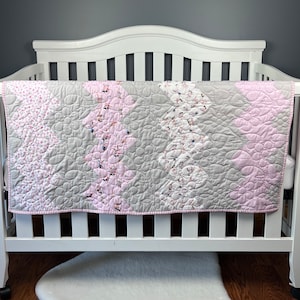 Pink Baby Girl Quilt Kit from QuiltieSisterS. Tiny Dancer quilt kit, everything is pre-cut, ready for you to sew image 1