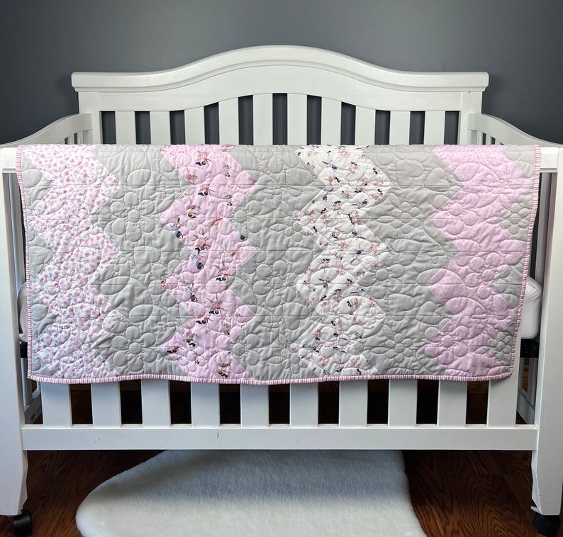 Pink Baby Girl Quilt Kit from QuiltieSisterS. Tiny Dancer quilt kit, everything is pre-cut, ready for you to sew image 1