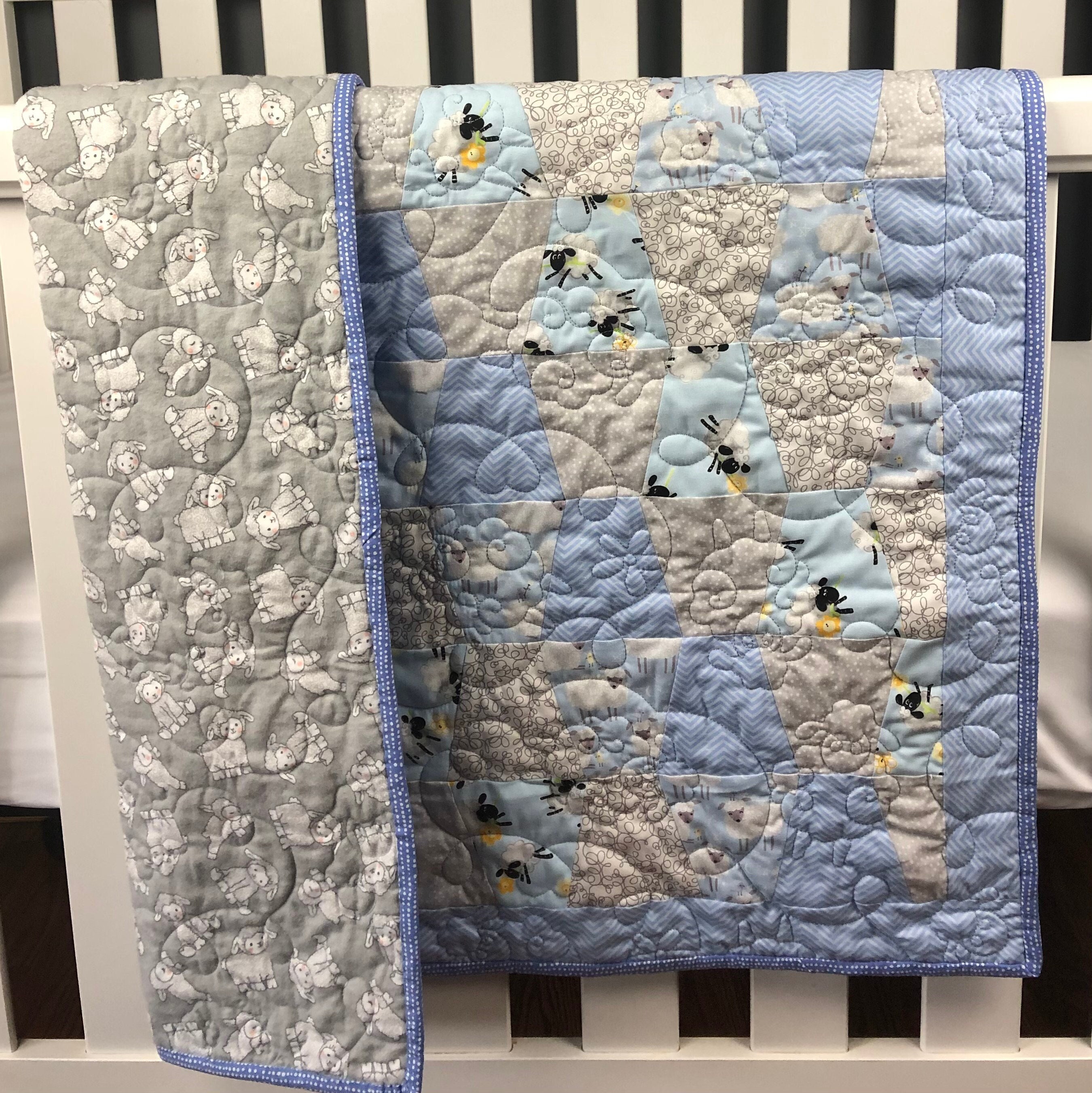 Blue Sheep Quilt Kit Baby Boy Quilt Kit Baby Quilts for Boy Etsy Canada
