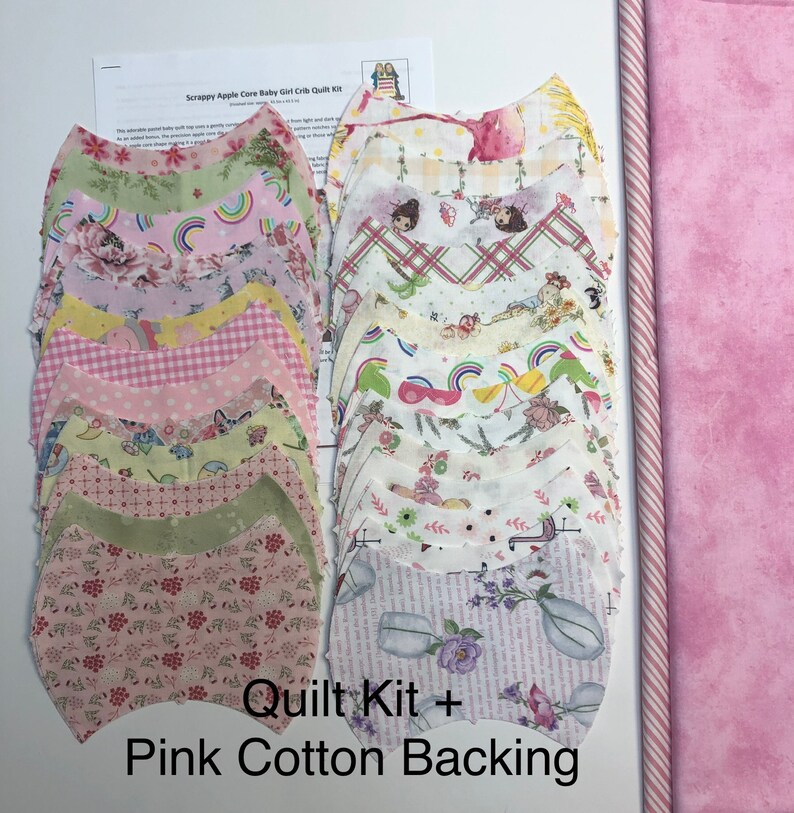 Baby Girl Quilt Kit Baby Quilt Kits Scrappy Apple Core Baby Etsy