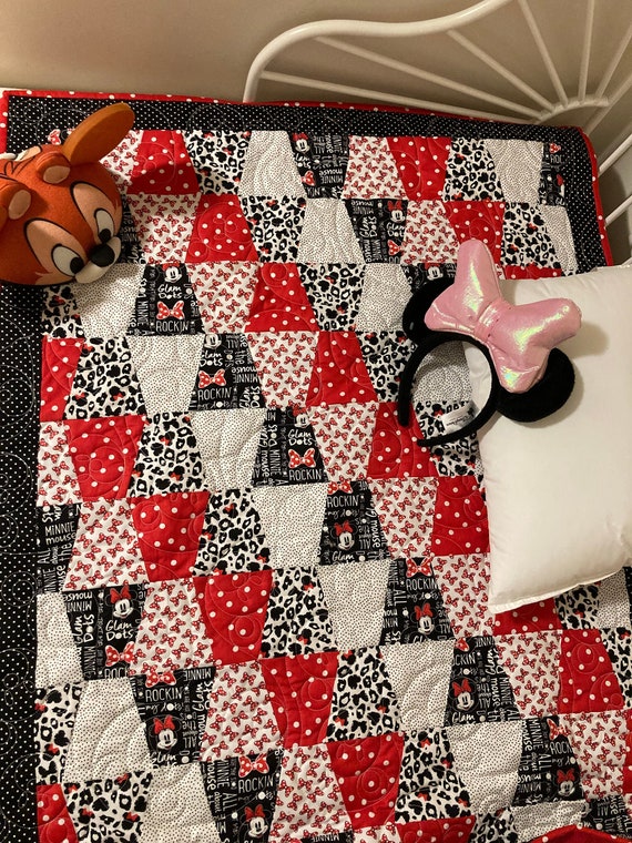 Modern Minnie Mouse Quilt Kit Baby Quilt Kit Modern Baby Etsy