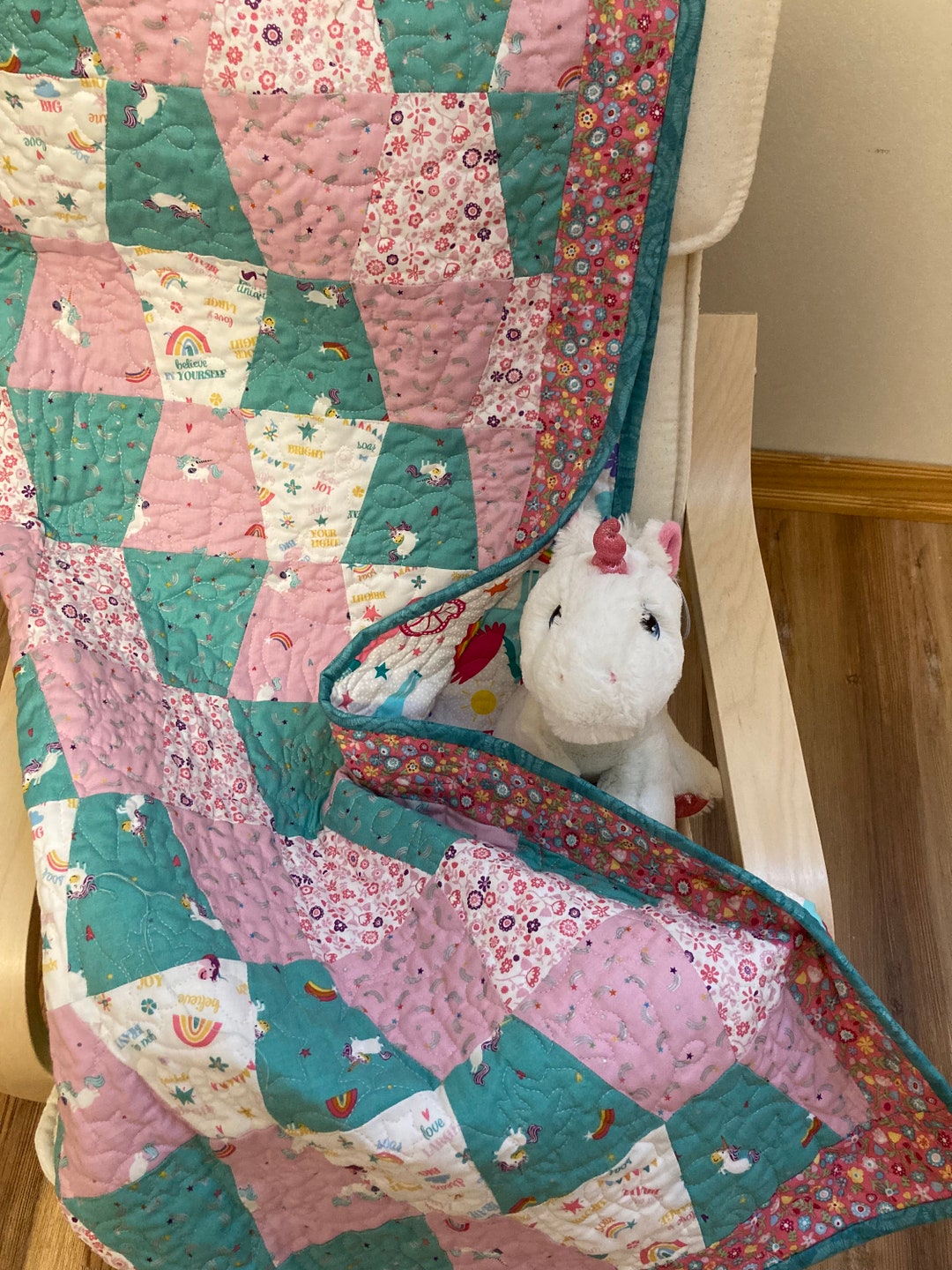 Unicorn Kingdom Baby Quilt Kit, Baby Quilt Kit, Baby Girl Quilt Kit