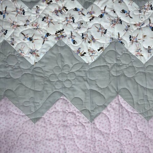 Pink Baby Girl Quilt Kit from QuiltieSisterS. Tiny Dancer quilt kit, everything is pre-cut, ready for you to sew image 4