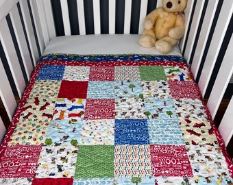 Dog quilt kit precut ready to sew!  Easy dog print themed quilt kit, from QuiltieSisterS