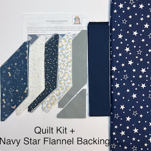 Orion Baby Boy Chevron Quilt Kit from QuiltieSisterS. Everything is pre-cut, ready for you to sew Kit+NavyStarFlannel