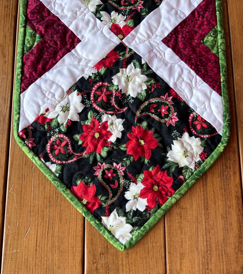 Christmas Quilt Kits, Poinsettia Table Runner, Pre cut quilt kits for beginners, Christmas Table Runner Quilt Kits from QuiltieSisterS image 2