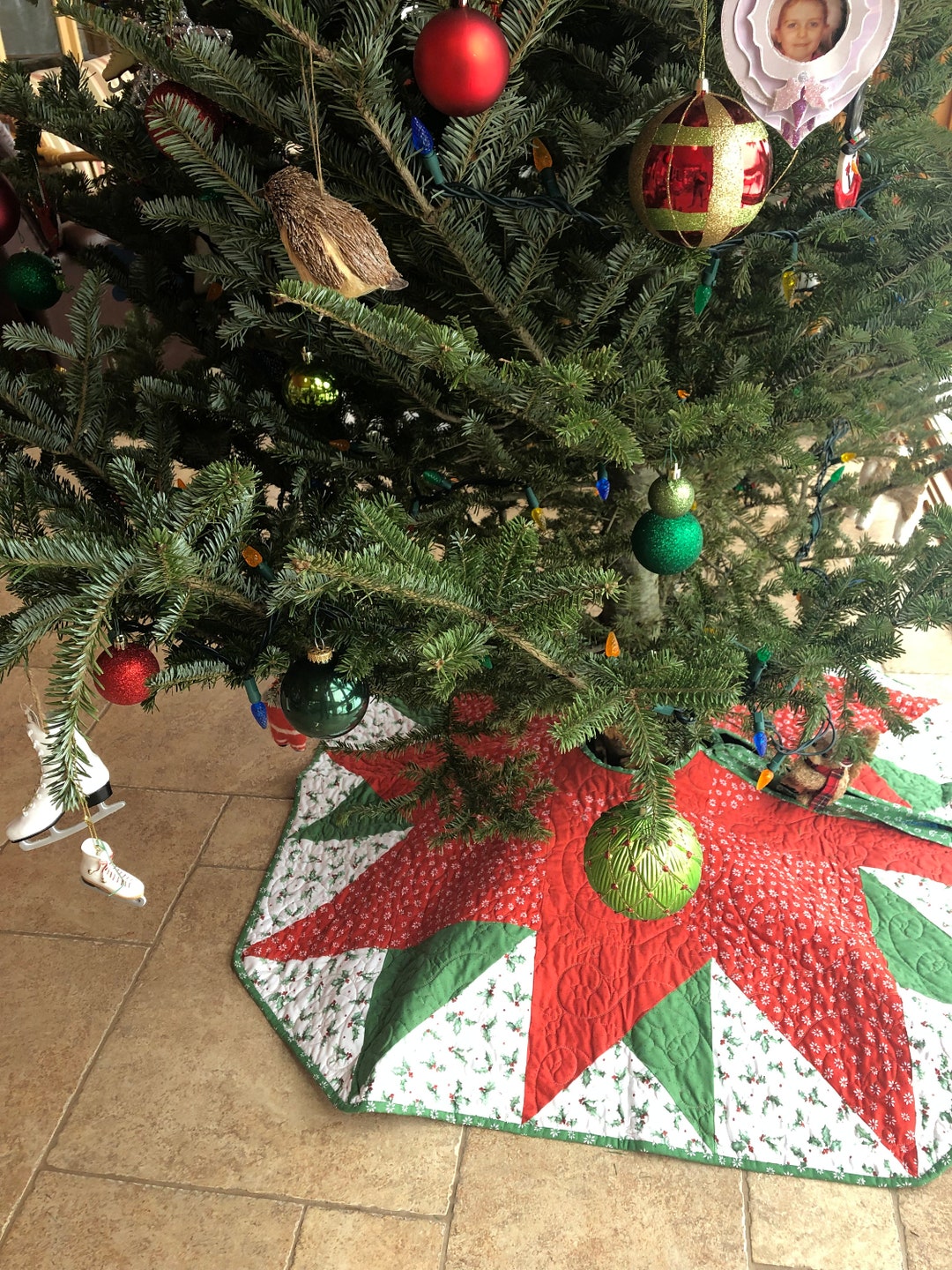 Large Christmas Tree Skirt Quilt Kit Xmas Tree Skirt Large Etsy