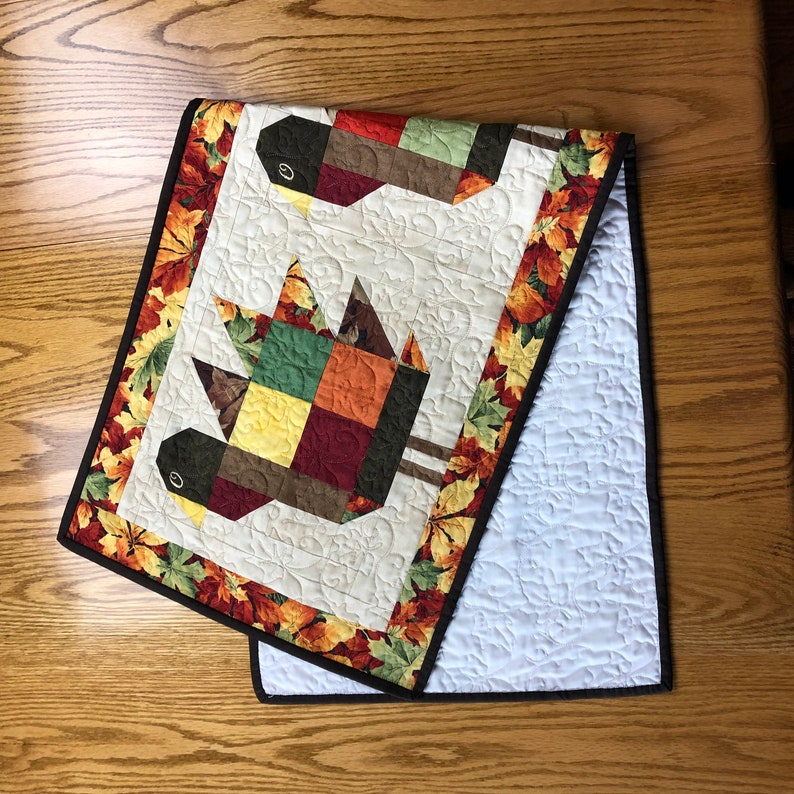 Thanksgiving Turkey Table Runner Pre Cut Quilt Kit from Etsy