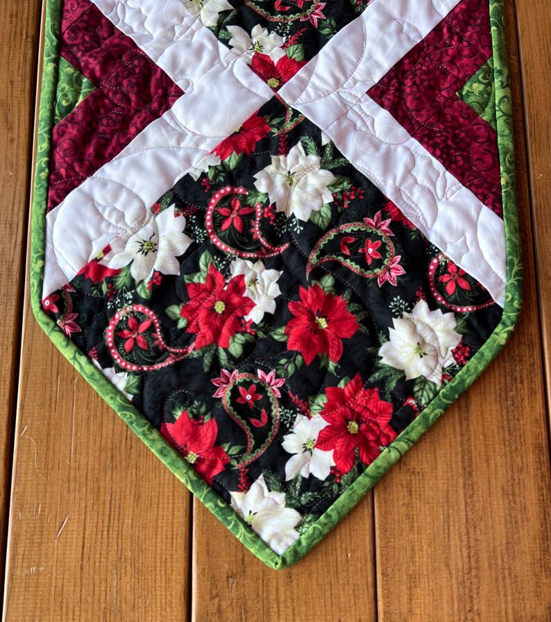 Christmas Quilt Kits, Poinsettia Table Runner, Pre cut quilt kits for beginners, Christmas Table Runner Quilt Kits from QuiltieSisterS image 9