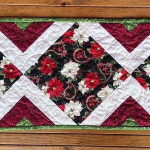 Christmas Quilt Kits, Poinsettia Table Runner, Pre cut quilt kits for beginners, Christmas Table Runner Quilt Kits from QuiltieSisterS image 8