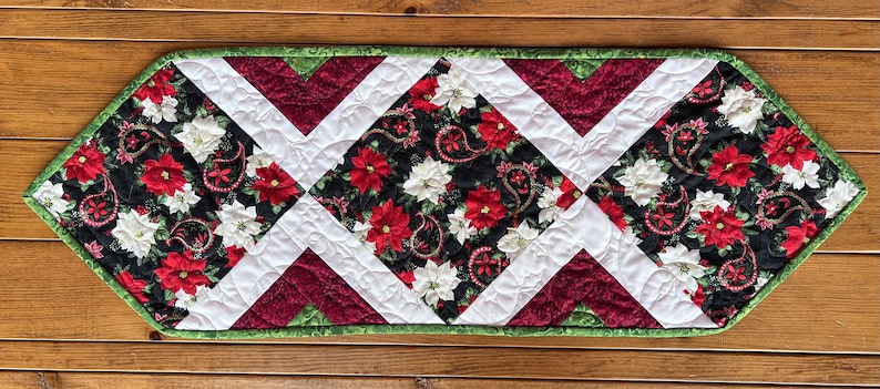 Christmas Quilt Kits, Poinsettia Table Runner, Pre cut quilt kits for beginners, Christmas Table Runner Quilt Kits from QuiltieSisterS image 8