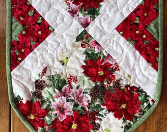 Classic Poinsettia Pre-Cut Christmas Table Runner Quilt Kit from QuiltieSisterS