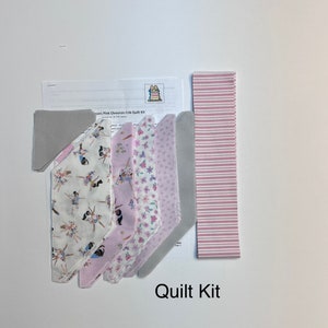 Pink Baby Girl Quilt Kit from QuiltieSisterS. Tiny Dancer quilt kit, everything is pre-cut, ready for you to sew Quilt Kit Only