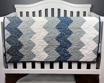 Orion Baby Boy Chevron Quilt Kit from QuiltieSisterS.  Everything is pre-cut, ready for you to sew!