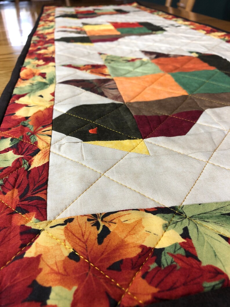 Thanksgiving Turkey Table Runner Pre Cut Quilt Kit From Etsy