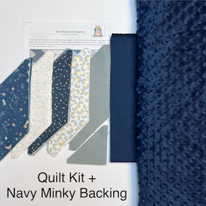 Orion Baby Boy Chevron Quilt Kit from QuiltieSisterS. Everything is pre-cut, ready for you to sew Kit+NavyMinky