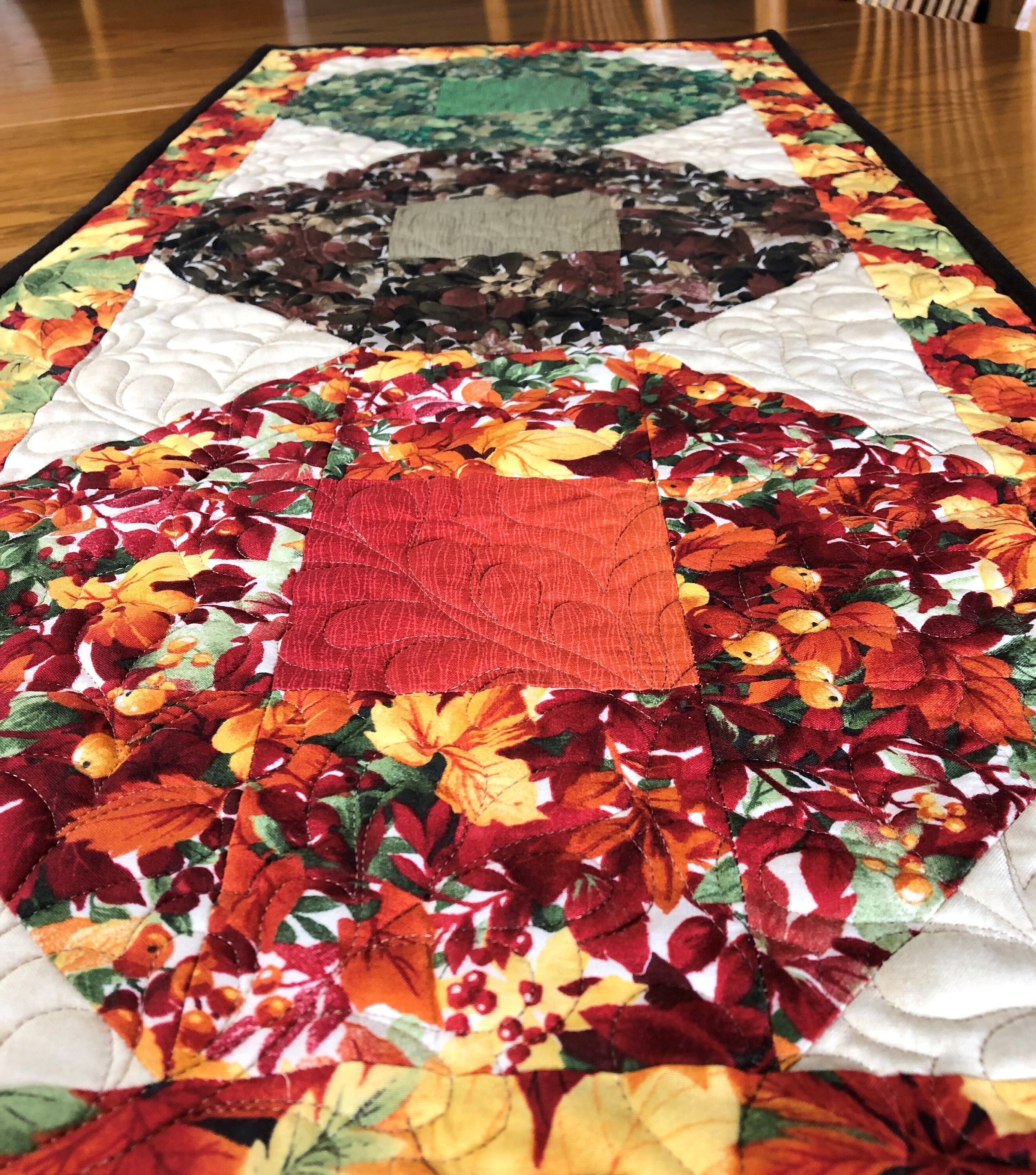 Fall Table Runner Quilt Kit in Wreath Design from Etsy