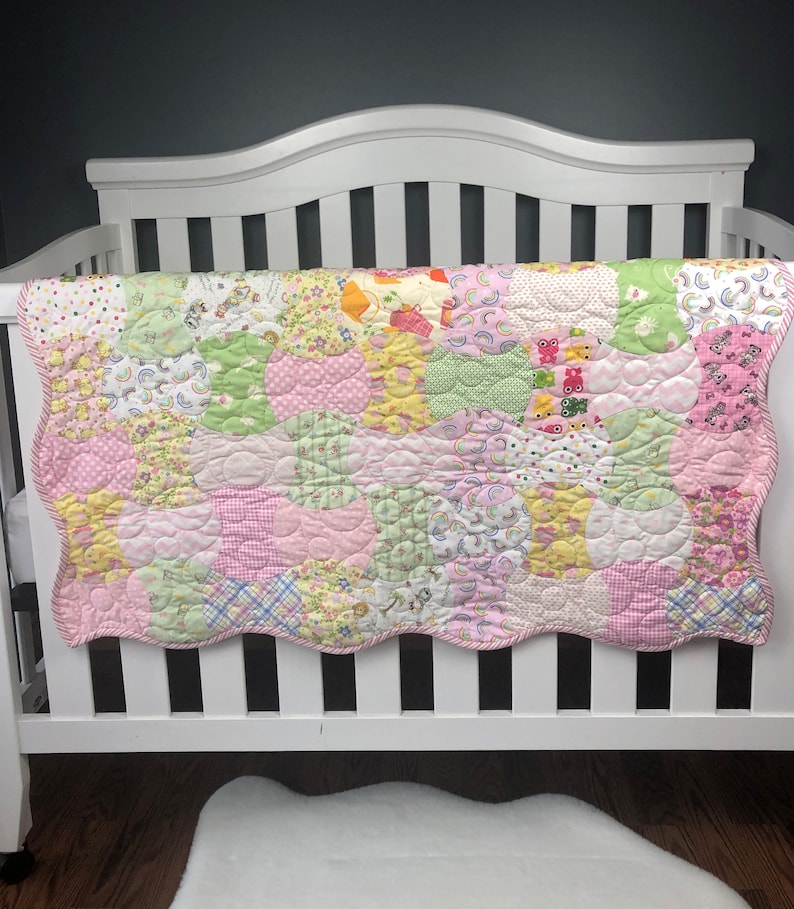 Baby Girl Quilt Kit Baby Quilt Kits Scrappy Apple Core Baby Etsy
