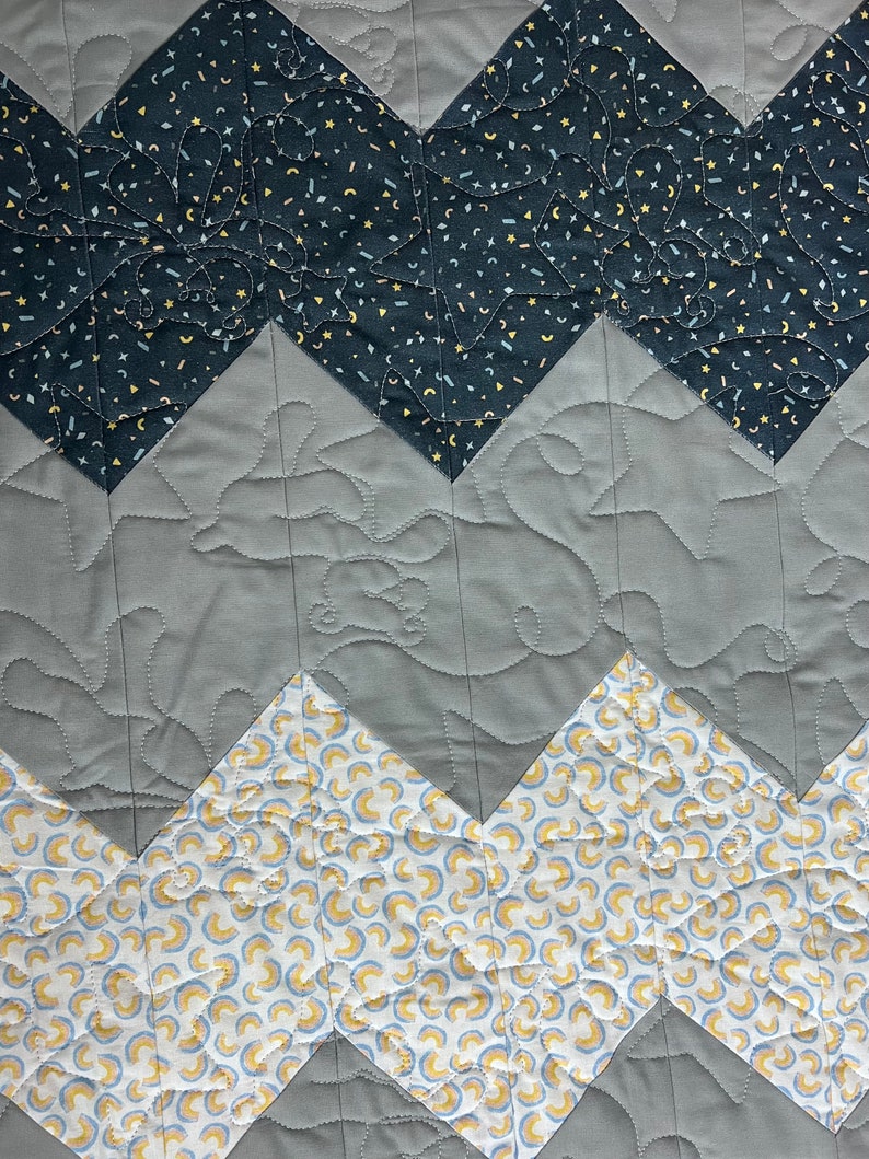 Orion Baby Boy Chevron Quilt Kit from QuiltieSisterS. Everything is pre-cut, ready for you to sew image 8