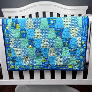 Toadily Cute Pre cut Tumbler Baby Quilt Kit, Toddler Quilt Kit, everything is pre cut and ready to sew, from QuiltieSisterS image 1