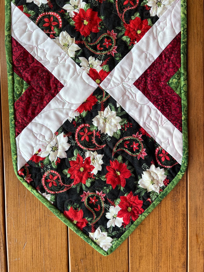 Christmas Quilt Kits, Poinsettia Table Runner, Pre cut quilt kits for beginners, Christmas Table Runner Quilt Kits from QuiltieSisterS image 7
