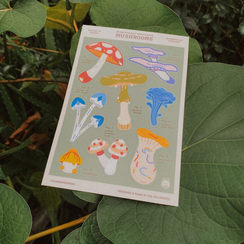 Scientifically Inaccurate Mushrooms Waterproof Sticker Sheet image 5