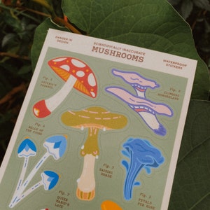 Scientifically Inaccurate Mushrooms Waterproof Sticker Sheet image 2