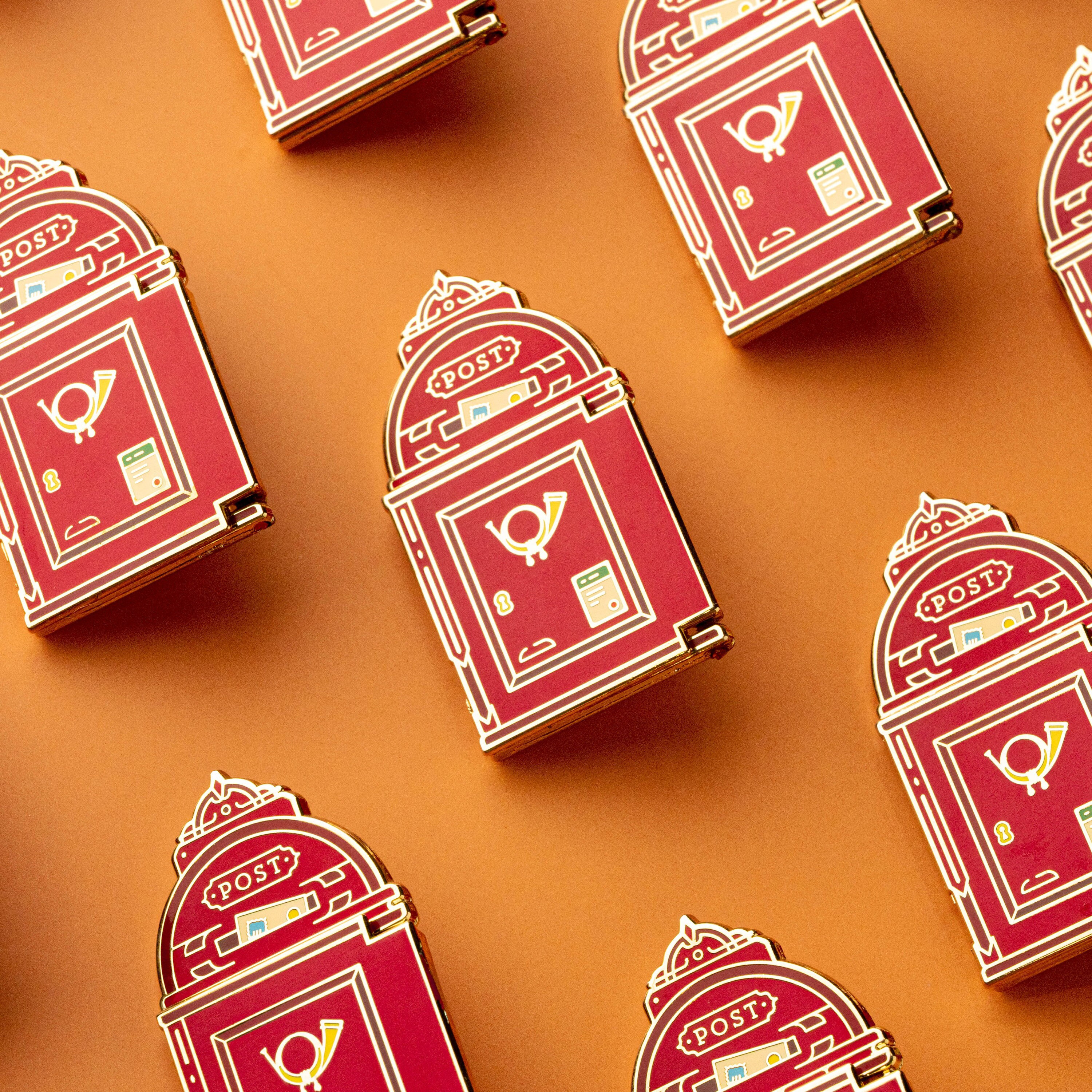 Post Box Adventure Enamel Hinged Pin