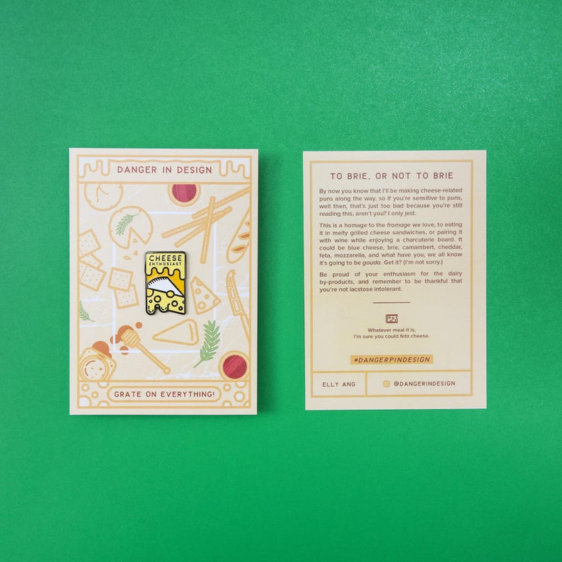 Cheese Enthusiast Enamel Pin Etsy Canada