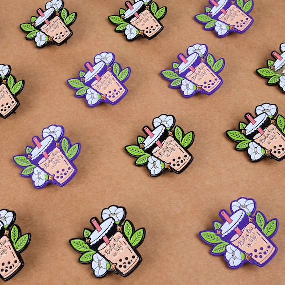 Boba Tea Is Life Enamel Pin Etsy