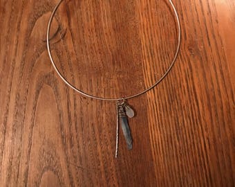 choker, kyanite, faceted chalcedony, accessories, necklace