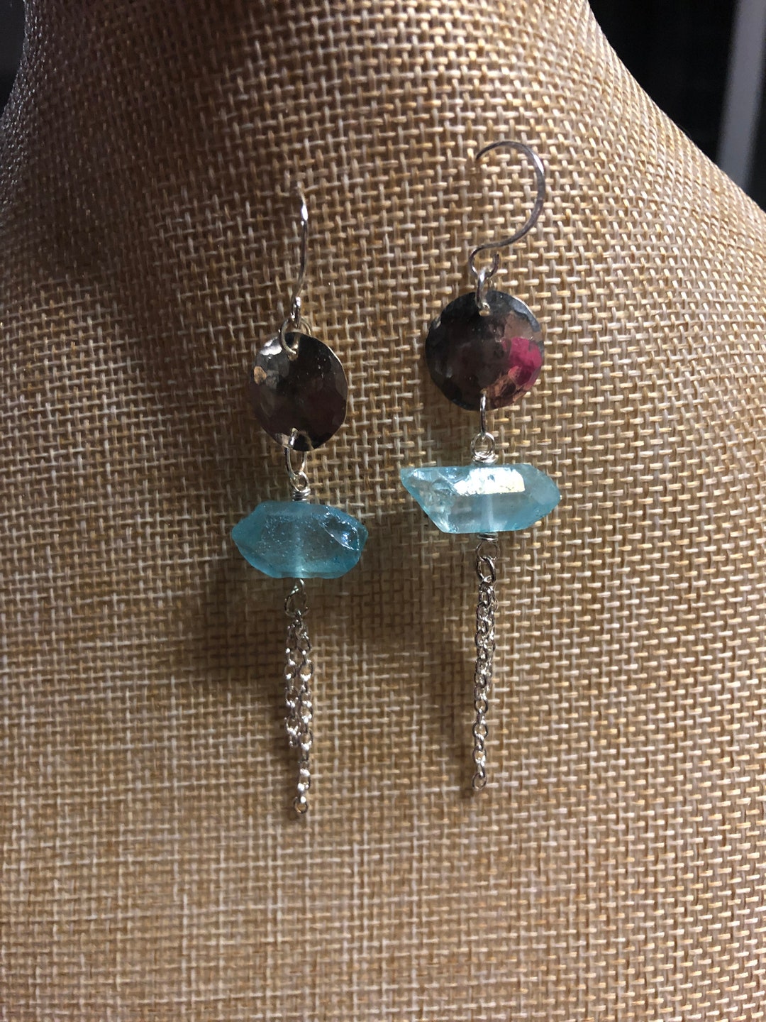 Blue Quartz Earring Sterling Earring Crystal Earrings Etsy