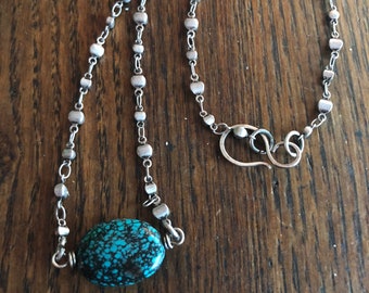 chinese turquoise, necklace, antique silver necklace,