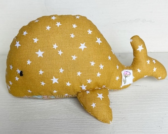 Whale - Rattle - Plush Animal - Plush Rattle - Sea Animal - stuffed doll - doll - toy - Kids Room Decor - Rag Doll - Cloth Doll