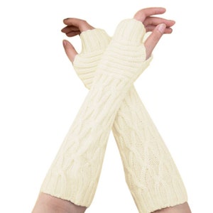 Fall/ Winter Wrist Arm Fingerless Knitted Mitten Gloves One Size for Women
