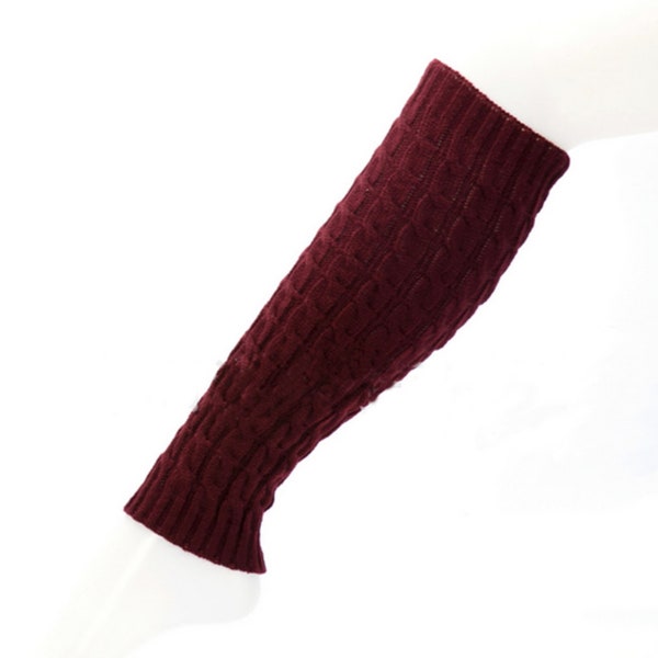 Fall/Winter Solid Long Leg High Knee Knitted Warmers Boot Covers Cuffs One Size