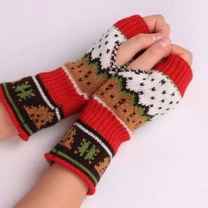 Fall/Winter Half Fingerless Knitted Mitten Hands Gloves One Size