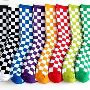 unisex plaid socks hip hop skateboard socks fashionable sports cotton socks