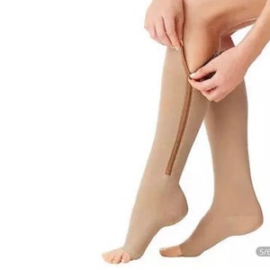 Unisex Soft Zip Socks Anti-Fatigue Compression Leg Circulation Support