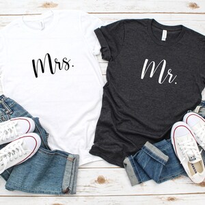 Mr And Mrs Couple Wife Husband Married Unisex Jersey Short Sleeve T-shirt, Tee, Top