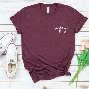Wifey Bridal Shower Married Engaged Unisex Pocket Jersey Short/Long Sleeve T-shirt