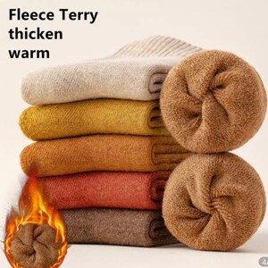 Funny Harajuku Striped Fleece Terry Girl Women Wool Socks