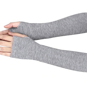 Fall/Winter Long Arm Fingerless Mitten Knitted Elbow Hand Gloves One Size (Asian size)