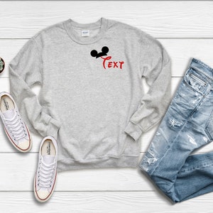 Personalization Disney Mickey Mouse Pocket Unisex Fleece Sweatshirt