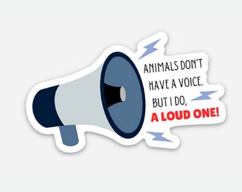 Veterinary Megaphone Sticker, Vet Tech Gift (3" × 1.82")